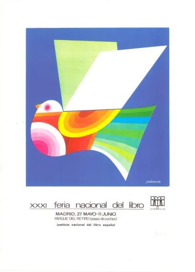 Reproducción del cartel a tamaño A4 de la Feria Nacional del Libro 1972. Autor: joséramón. Fotocopia en color