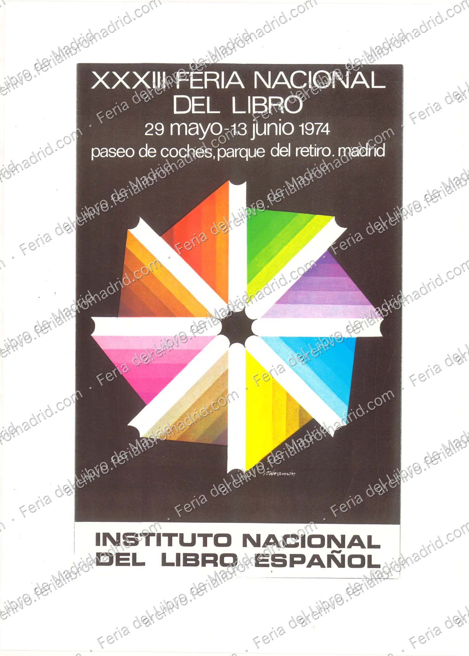 Reproducción del cartel a tamaño A4 de la Feria Nacional del Libro 1974. Autor: joséramón — página 1