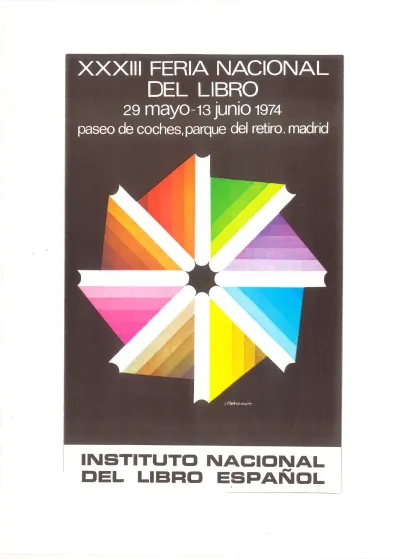 Reproducción del cartel a tamaño A4 de la Feria Nacional del Libro 1974. Autor: joséramón