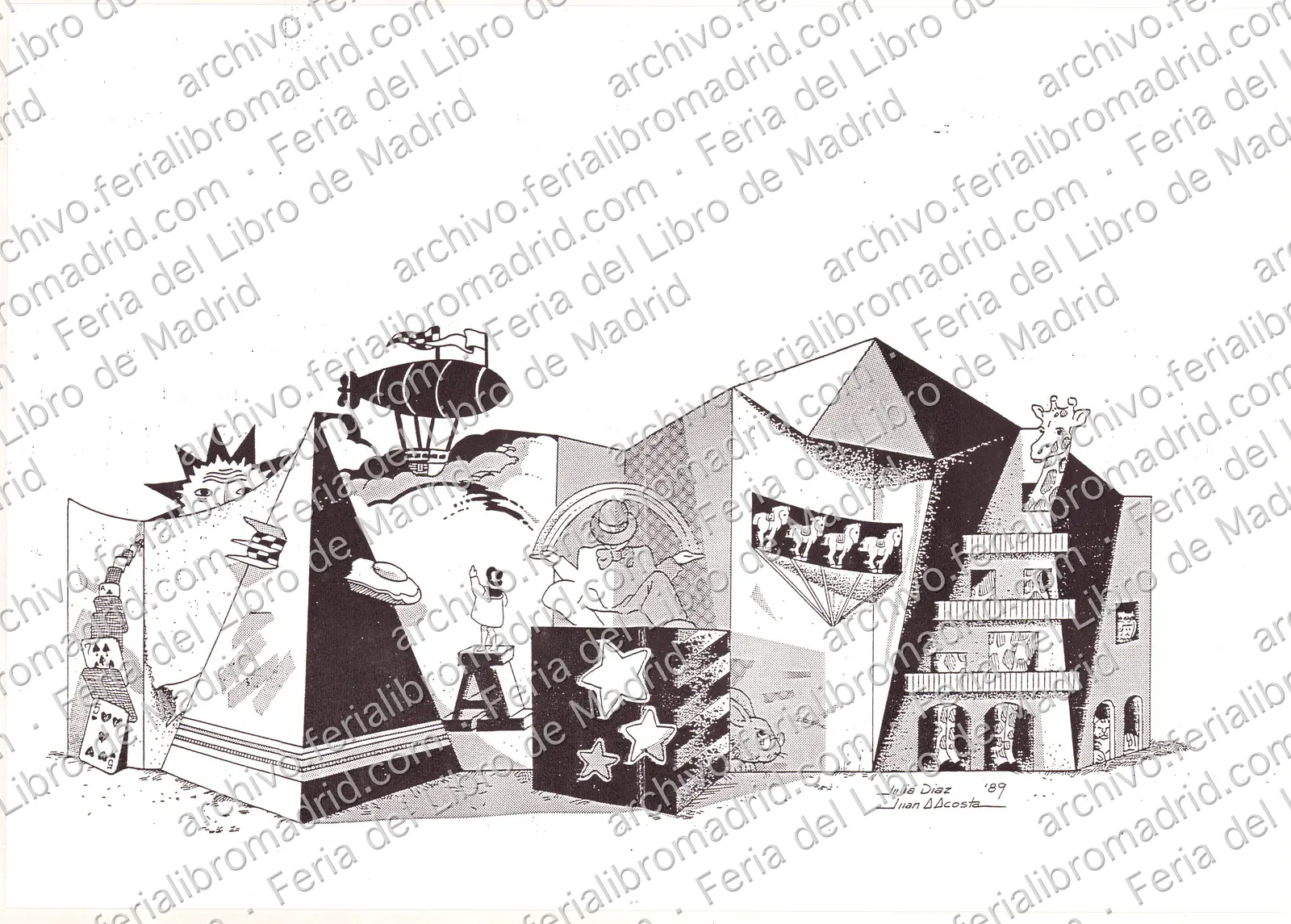 Cartel con la ilustración utilizada para el cartel de programación infantil "Un mundo fantástico", firmada por Julia Díaz y Juan A — página 1