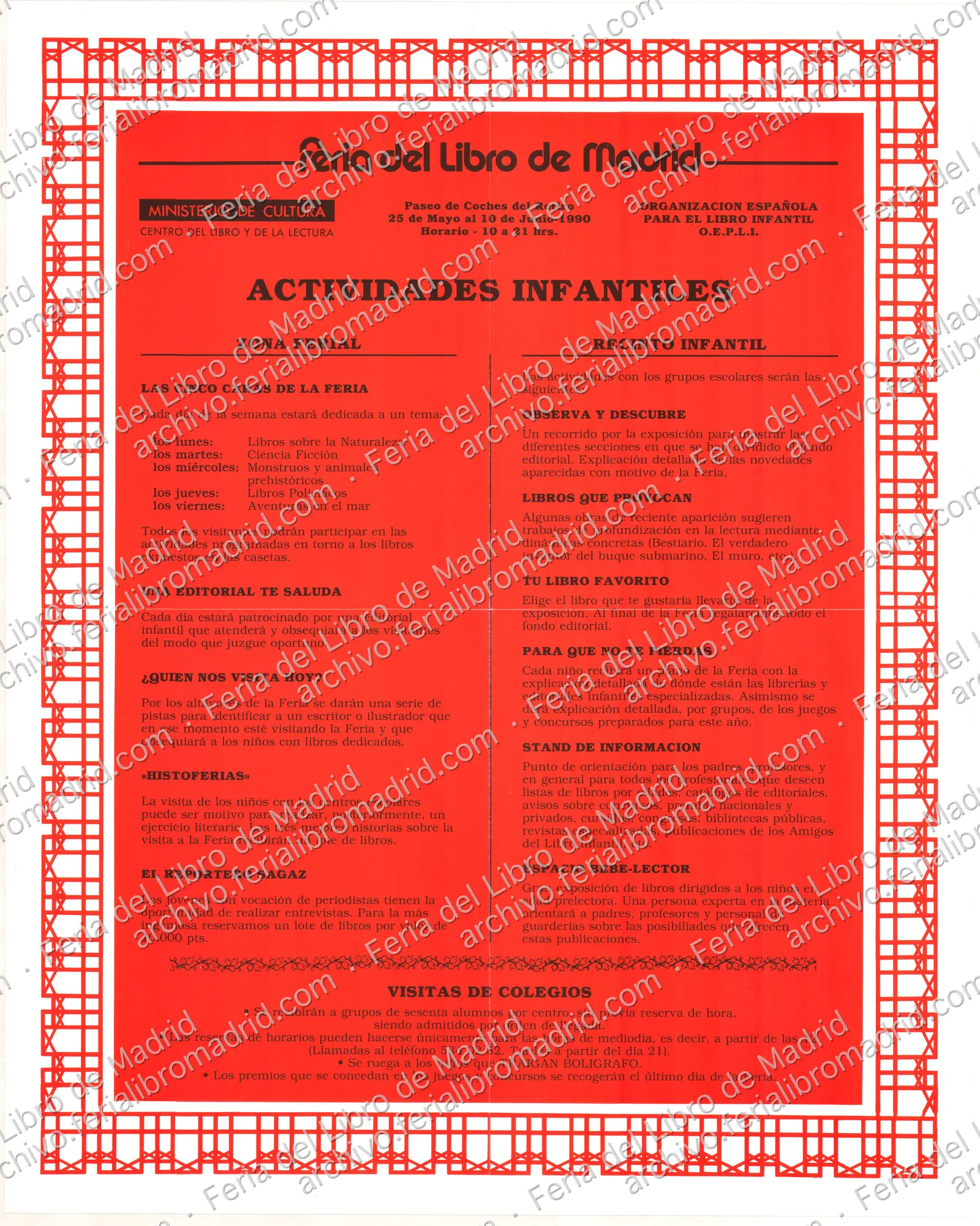 Cartel de programación infantil: "Actividades infantiles" — página 1