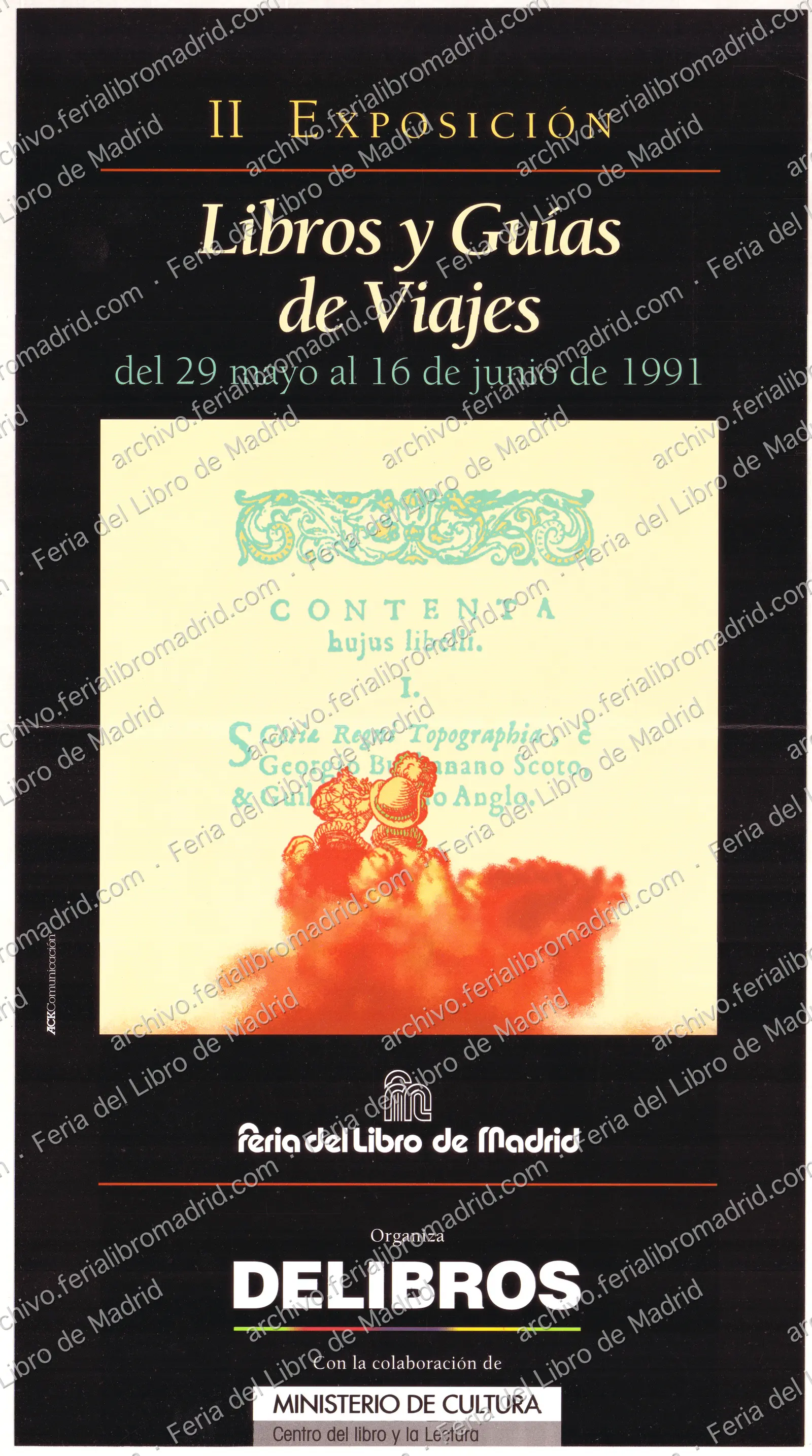 Cartel de la II Exposición Libros y Guías de Viajes. Organiza: Delibros — página 1