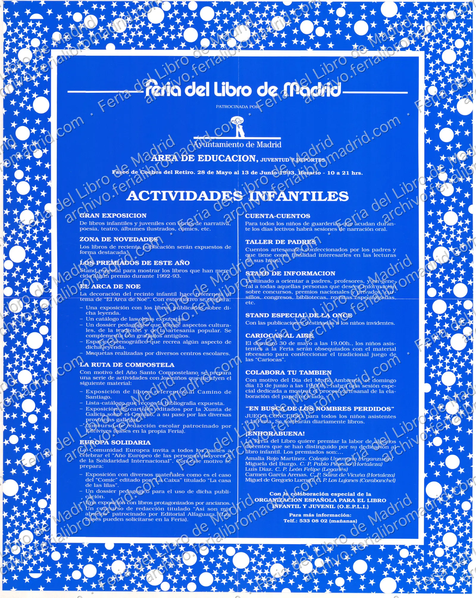 Cartel de programación infantil: "Actividades infantiles" — página 1