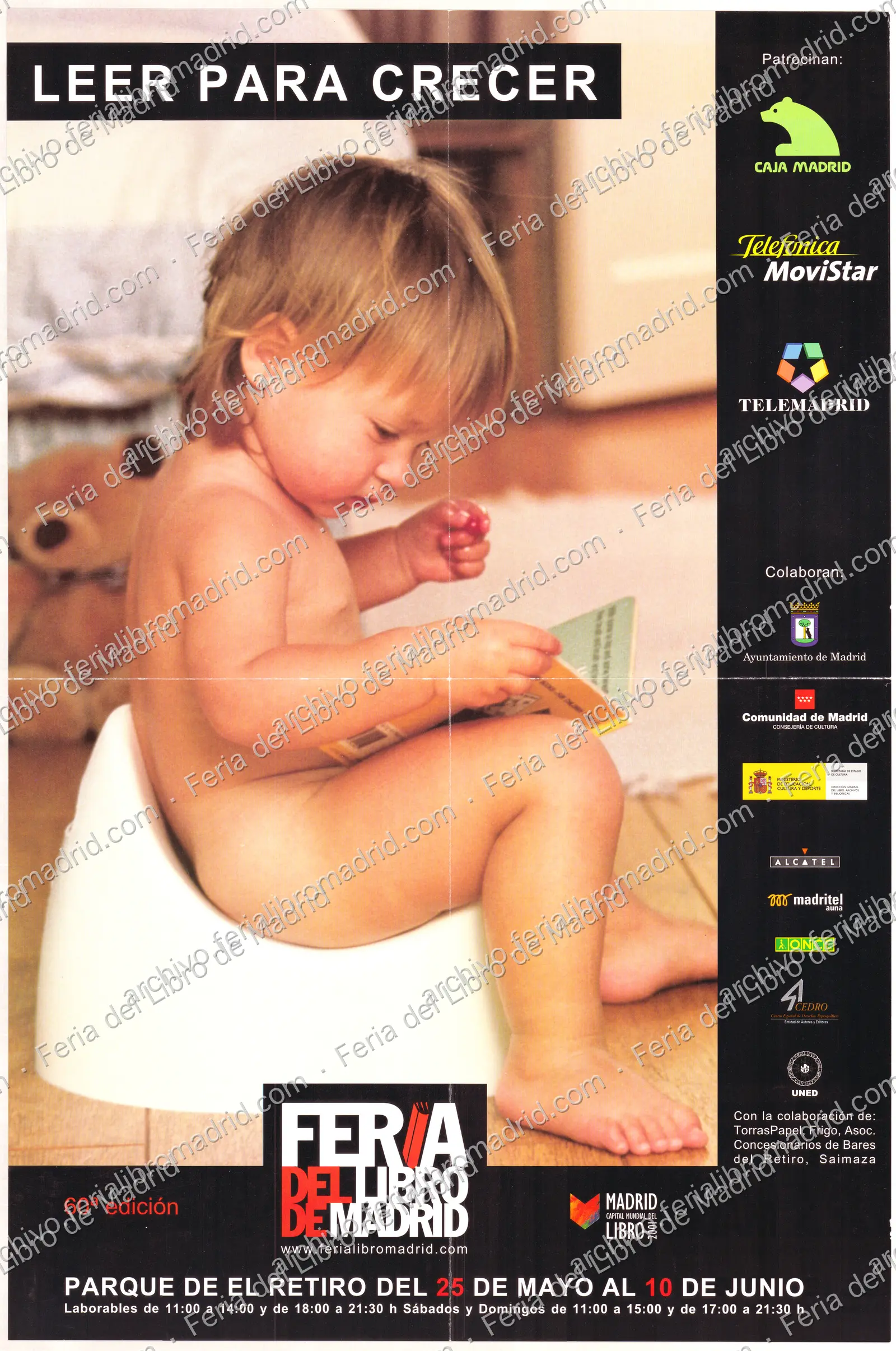 Feria del Libro de Madrid, del 25 de mayo al 10 de junio 2001, "Leer para crecer" — página 1