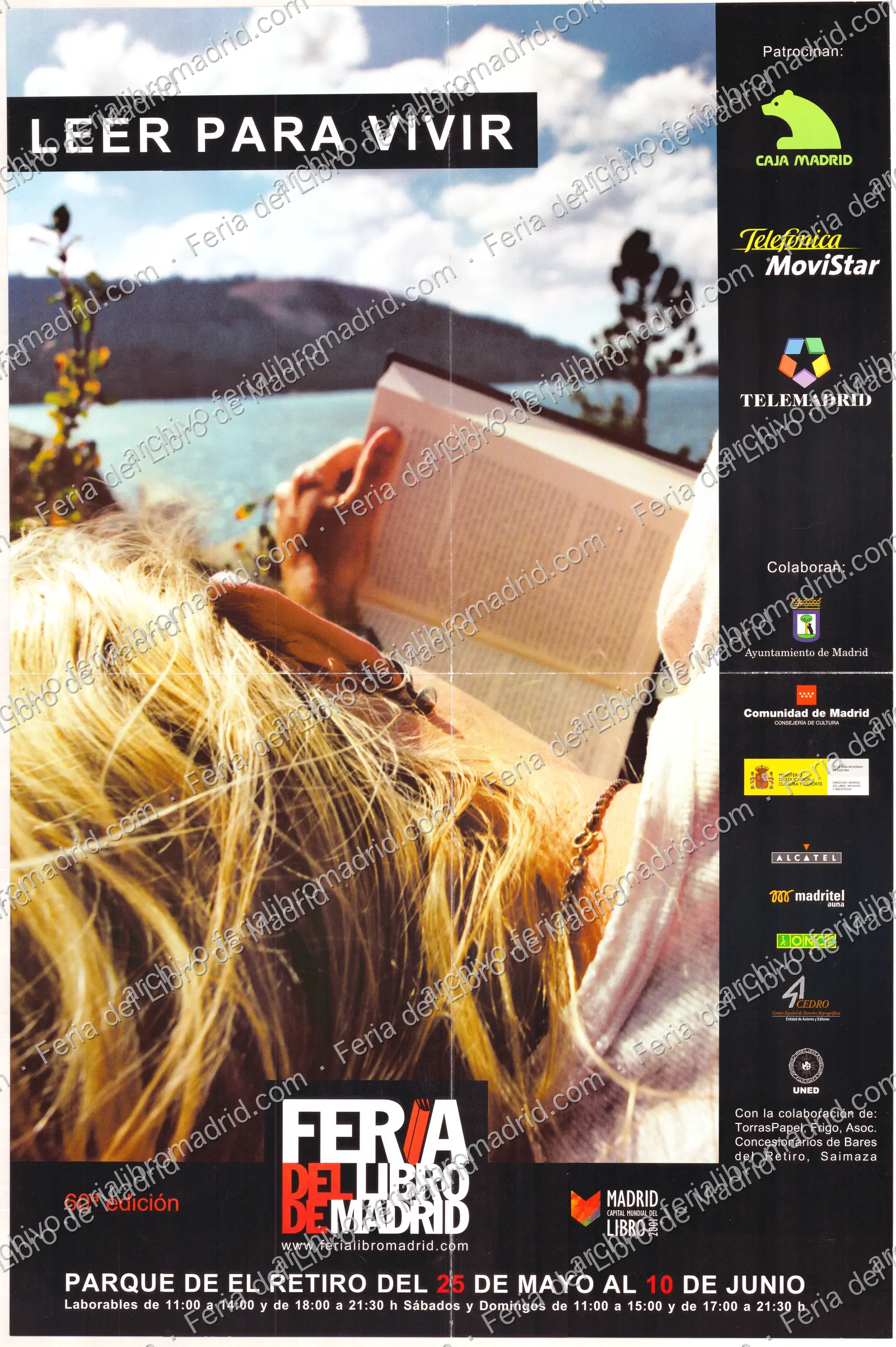 Feria del Libro de Madrid, del 25 de mayo al 10 de junio 2001, "Leer para vivir" — página 1