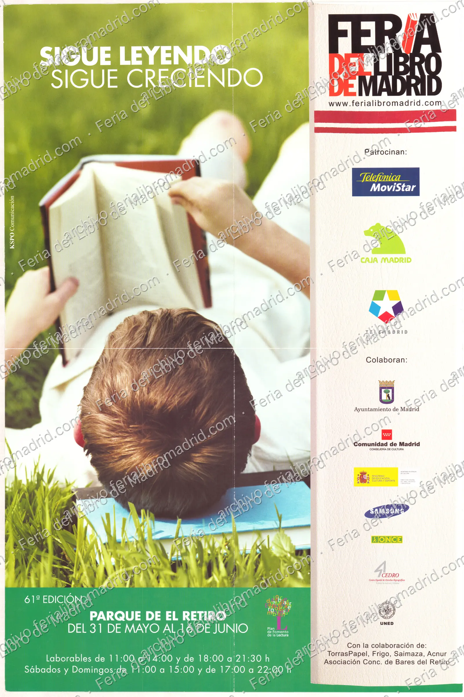 Feria del Libro de Madrid, del 31 de mayo al 16 de junio 2002, "Sigue leyendo sigue creciendo"" — página 1