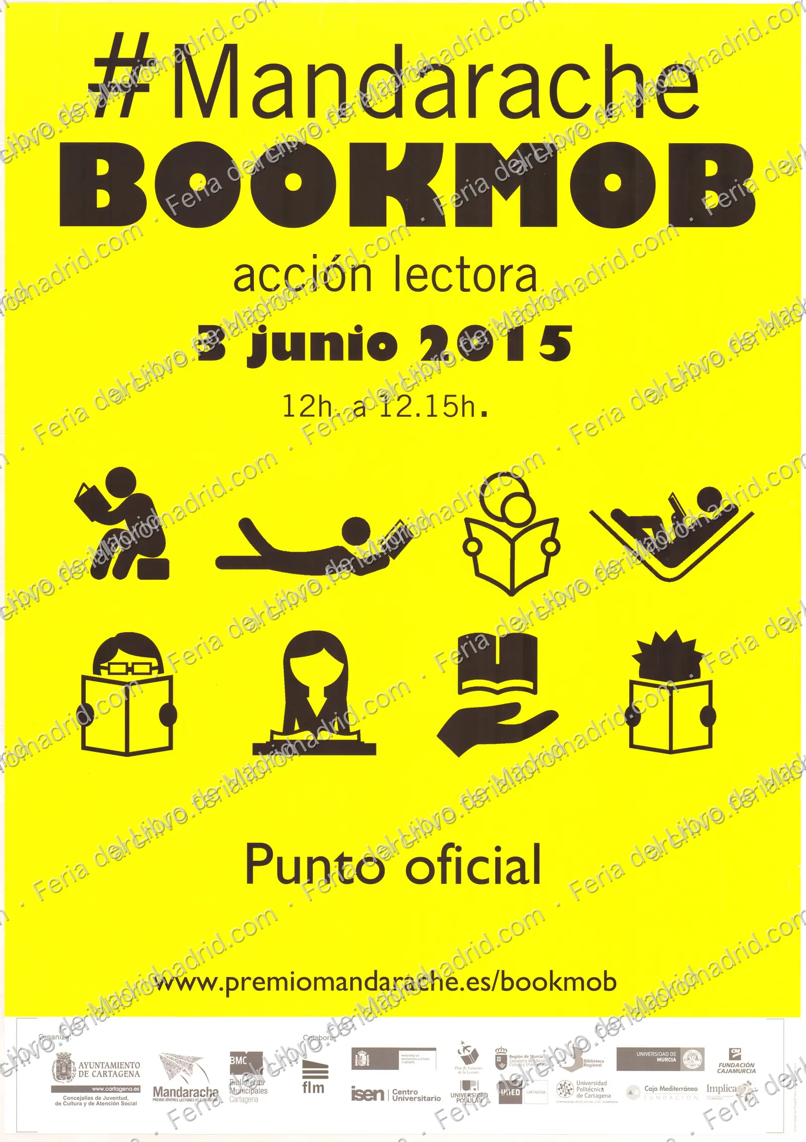 Cartel de la actividad Mandarache Bookmob acción lectora. Tiene el logo de la Feria del Libro de Madrid — página 1