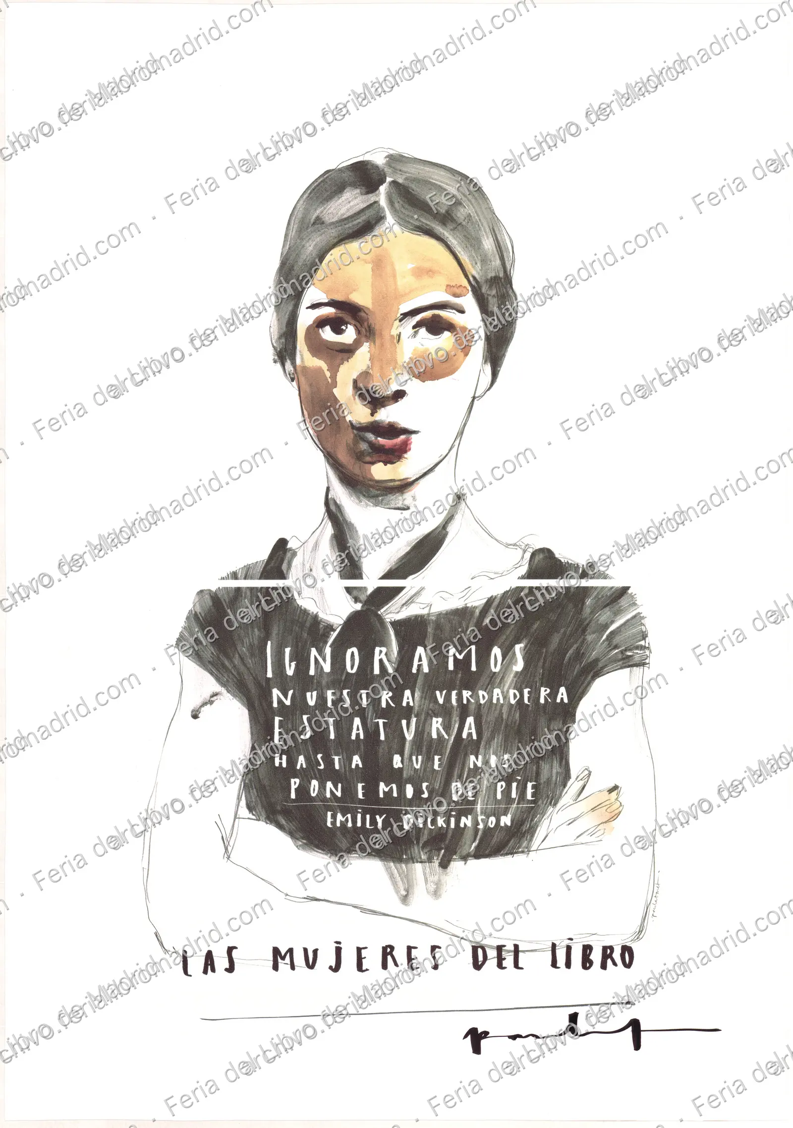 Cartel para la manifestación del 8 de marzo de 2018 con el lema "Las mujeres del libro paramos", originales con firma… — página 1