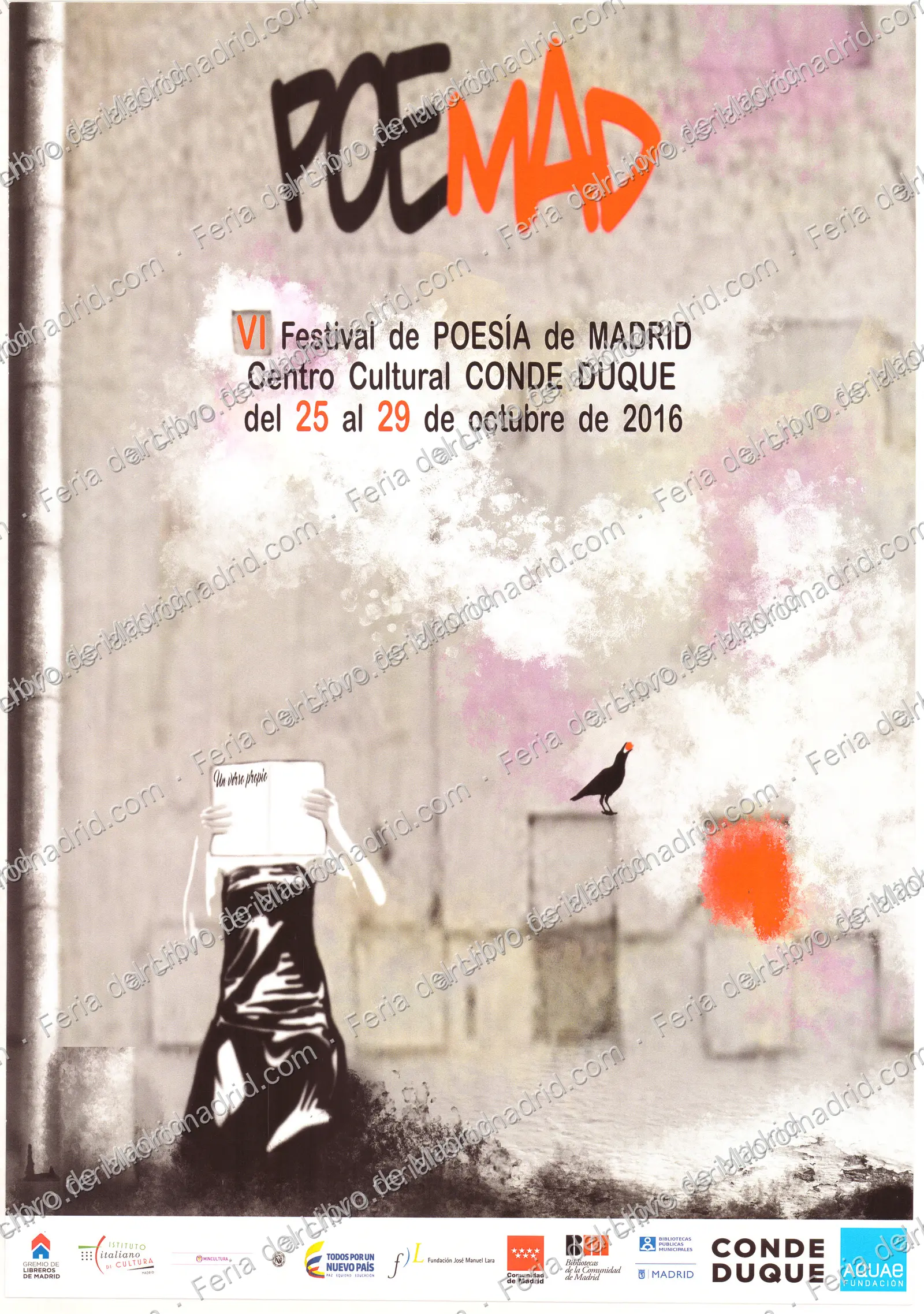 Cartel de Poemad VI Festival de Poesía de Madrid, 25 al 29 de octubre 2016 — página 1