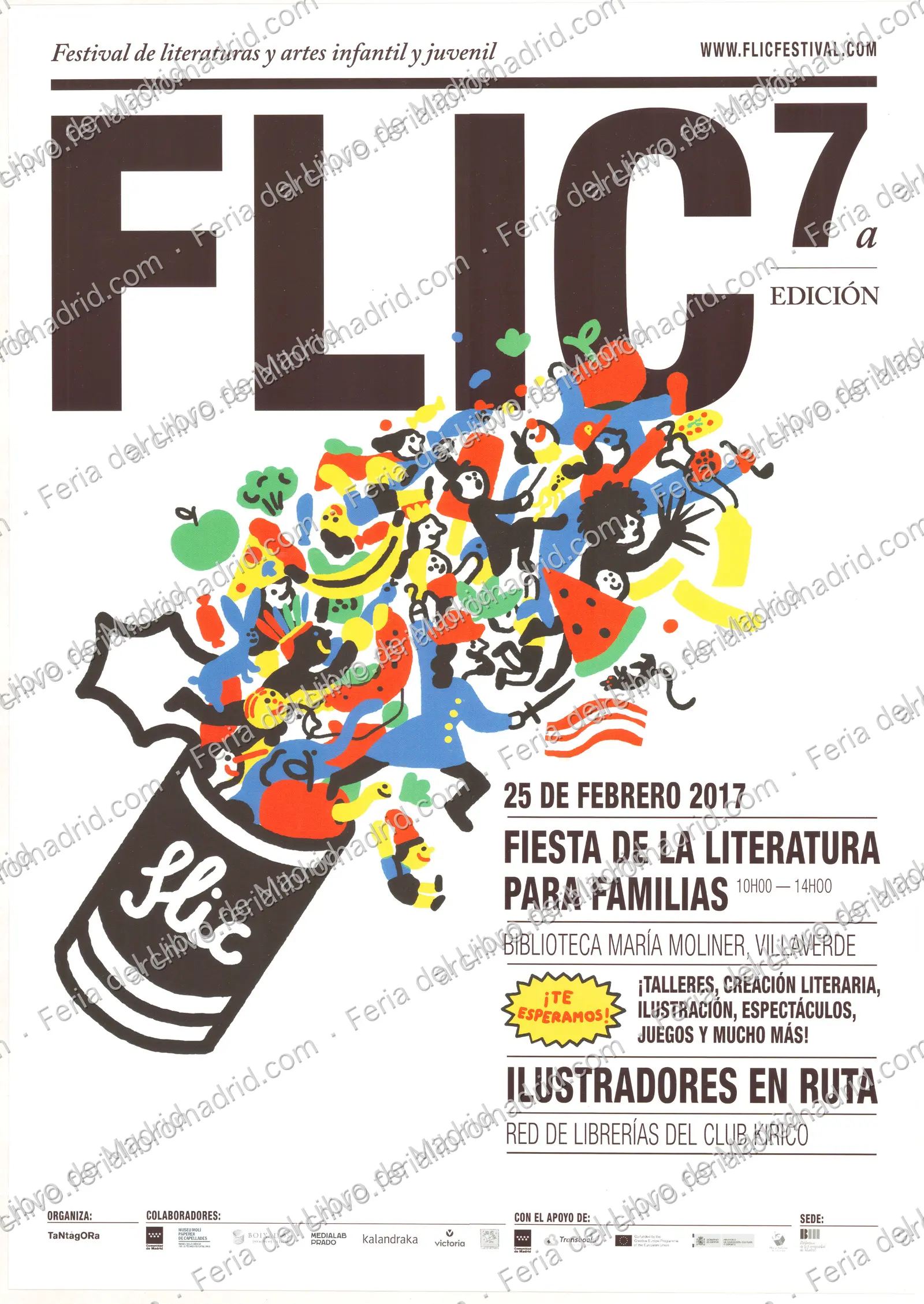 Cartel del FLIC Festival de literaturas y artes infantil y juvenil 2017, 25 febrero 2017. Organiza: Tantágora — página 1