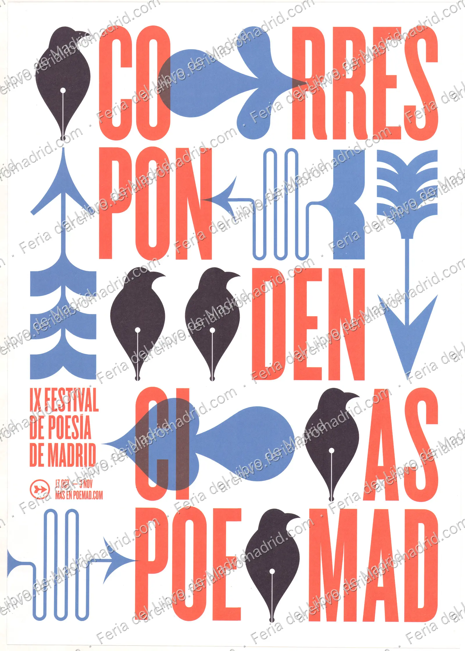 Cartel de Poemad IX Festival de Poesía de Madrid, 17 de octubre al 3 de noviembre 2019 — página 1